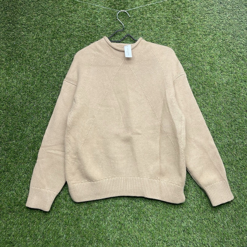 Banana Republic Wool Sweater Mens Medium Donegal Speckled Roll-Neck Beige NWT